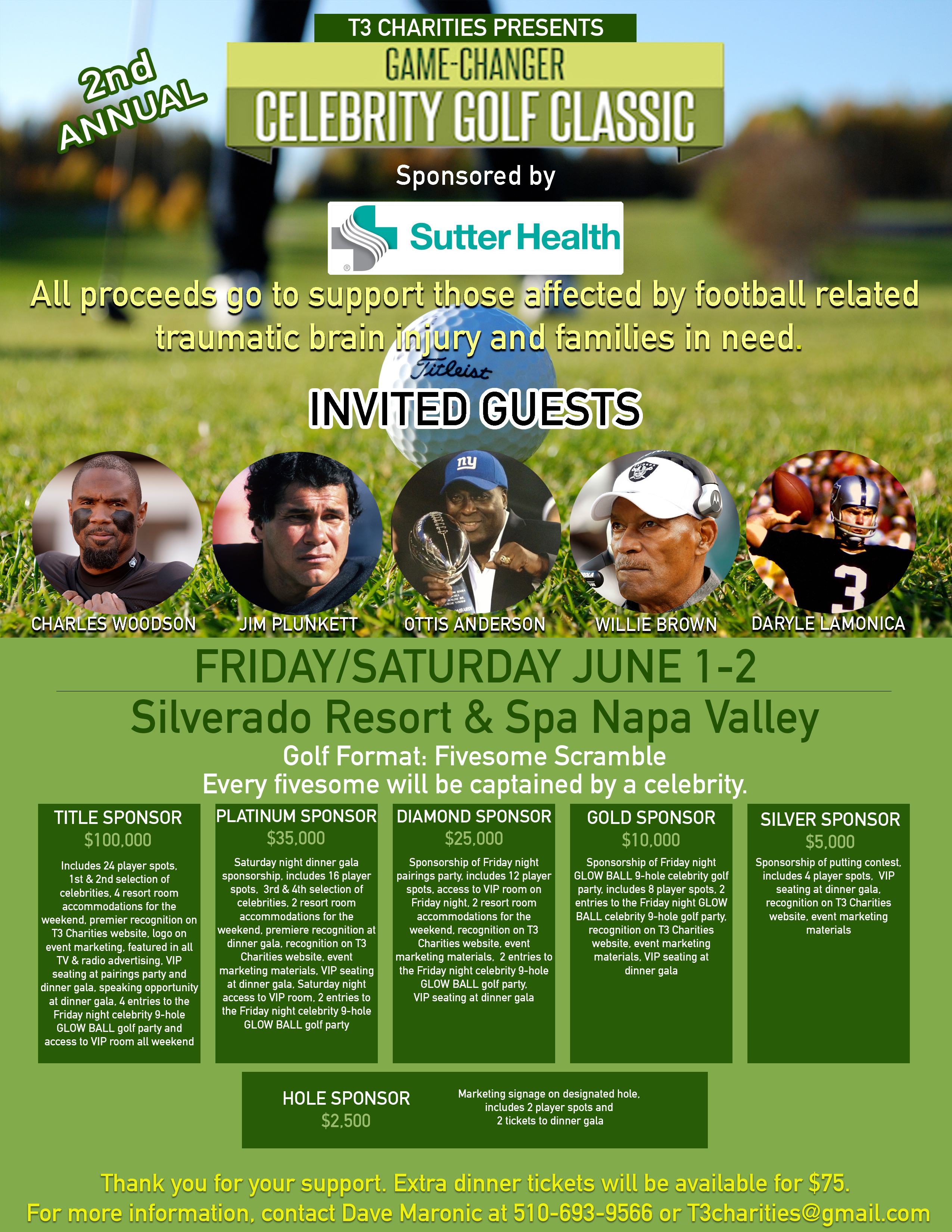 2018 Game-Changer Celebrity Golf Classic - Silverado Resort, June 1-2.